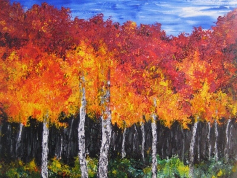 "Blue Sky over Aspens"