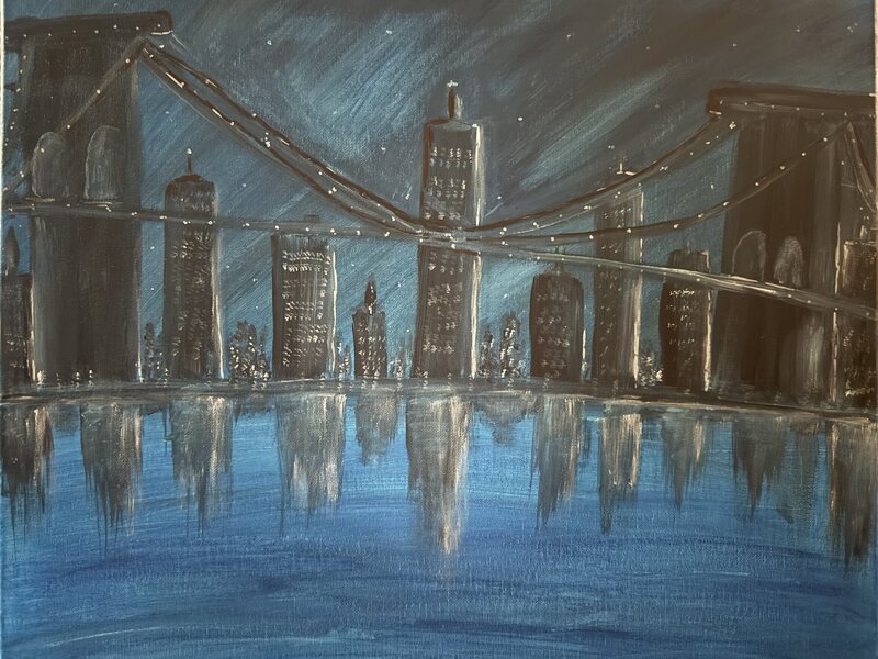 Brooklyn bridge at night 