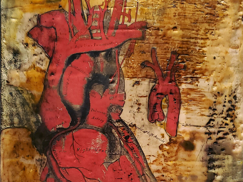 Joyful Things, Encaustic on panel, 6”x6"