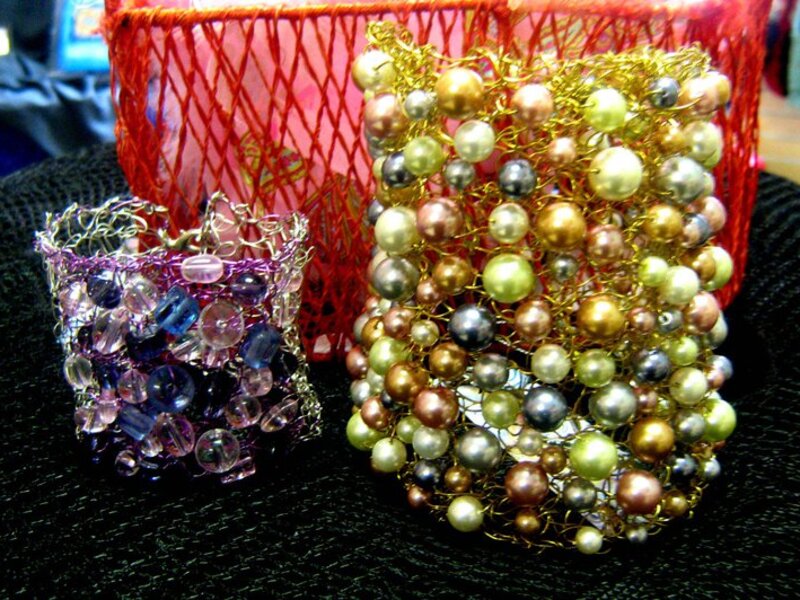 Knitted Wire Cuff Bracelet