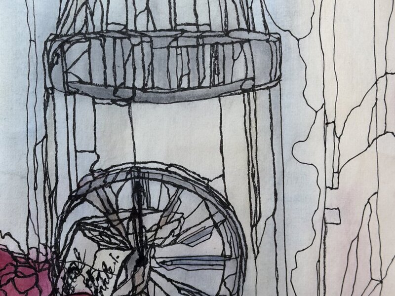 city scape with philadelphia love sign and william penn statue on top of city hall clock tower