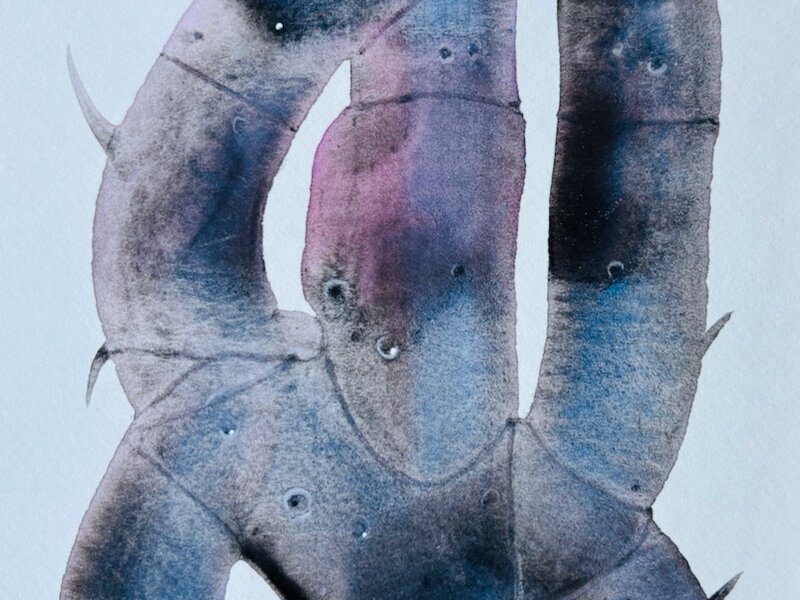 Painting in watercolor and colored pencil, from 2021. 