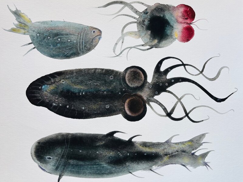 Painting in watercolor and colored pencil, 2021