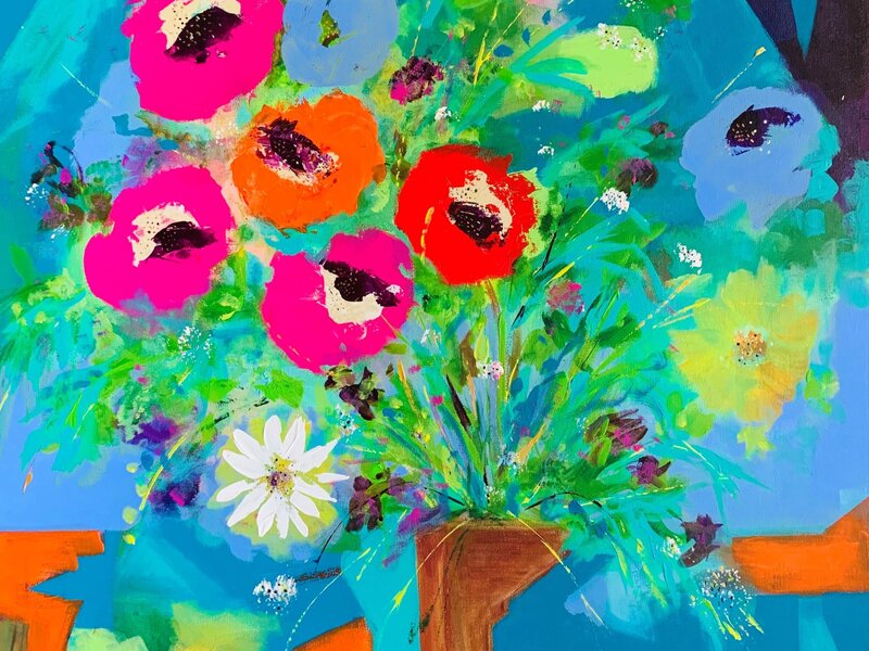 Abstract with flowers