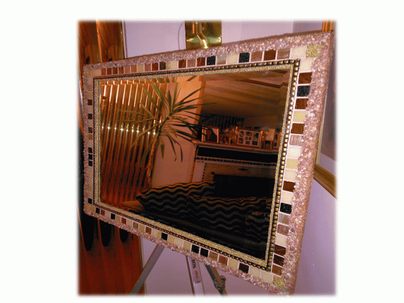 Mosaic Earth Frame Mirror 