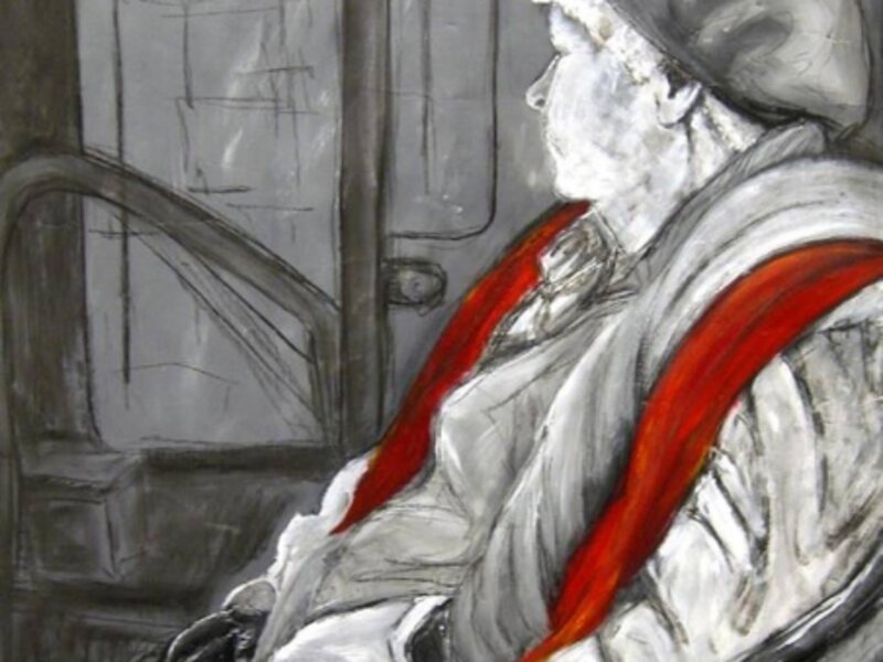 Old Lady with a Red Scarf
