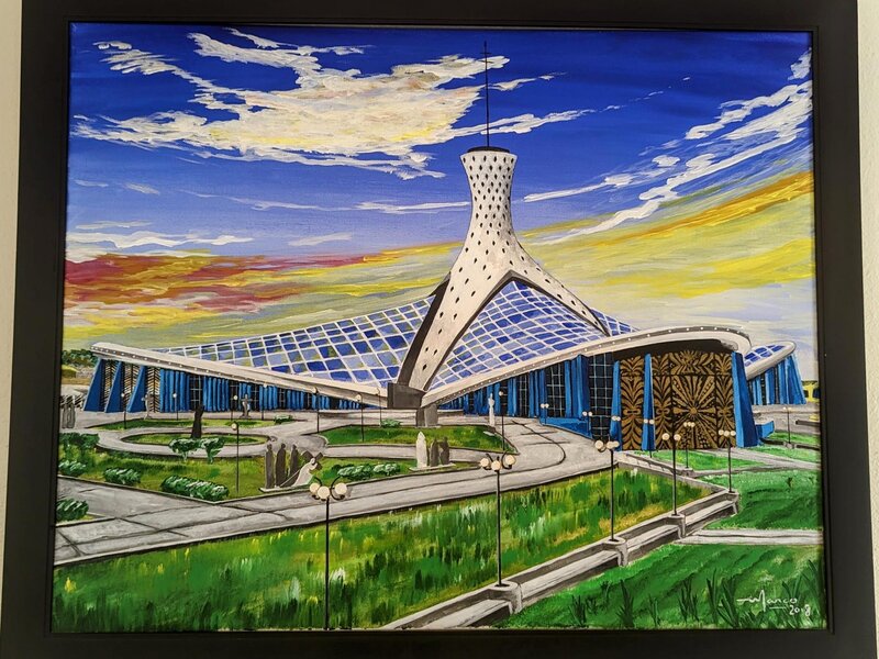 The Barquisimeto Cathedral, acrylic on canvas. Painted on 2018