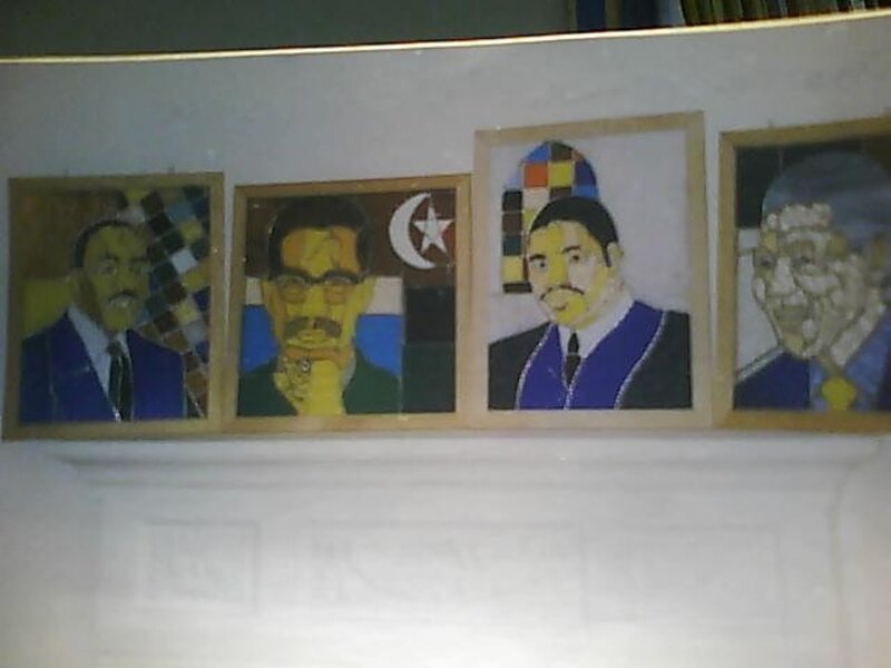 Great portraits of great men  in stained glass