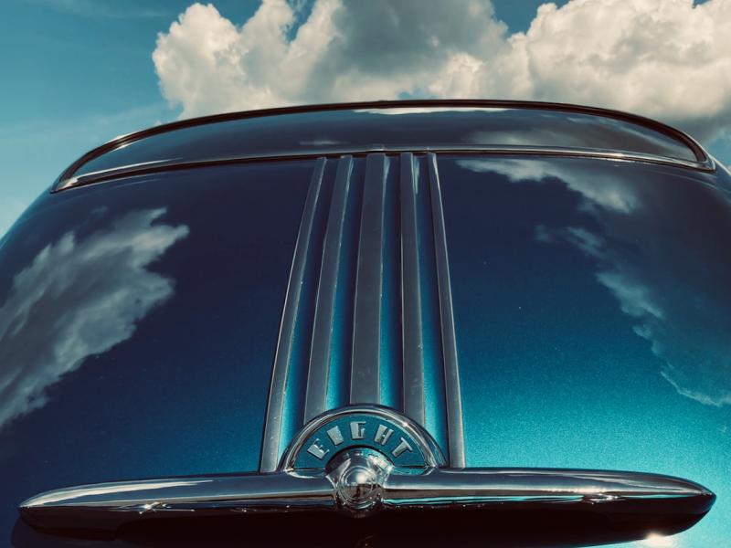 Photo of 1950s Pontiac automobile.