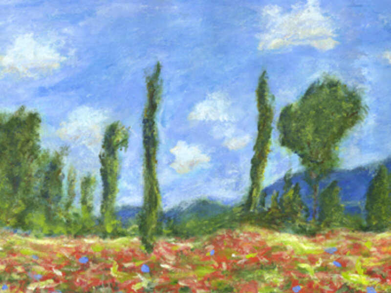 painting of a poppy field
