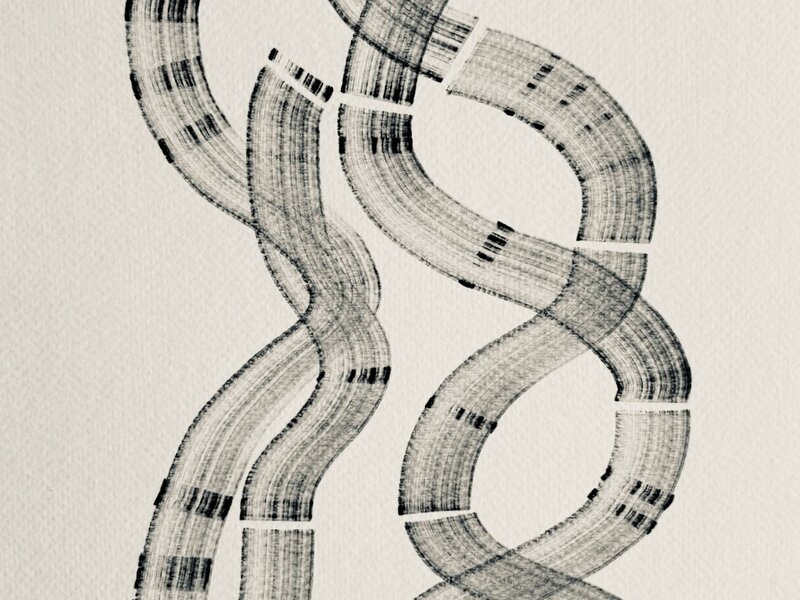 Painting with broad tipped pens, June 28, 2025.