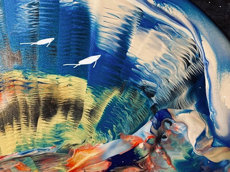 Painting in acrylic, May 1, 2025.