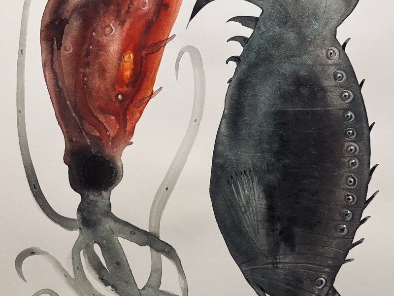 Painting in Gouache and colored pencil, February, 2026