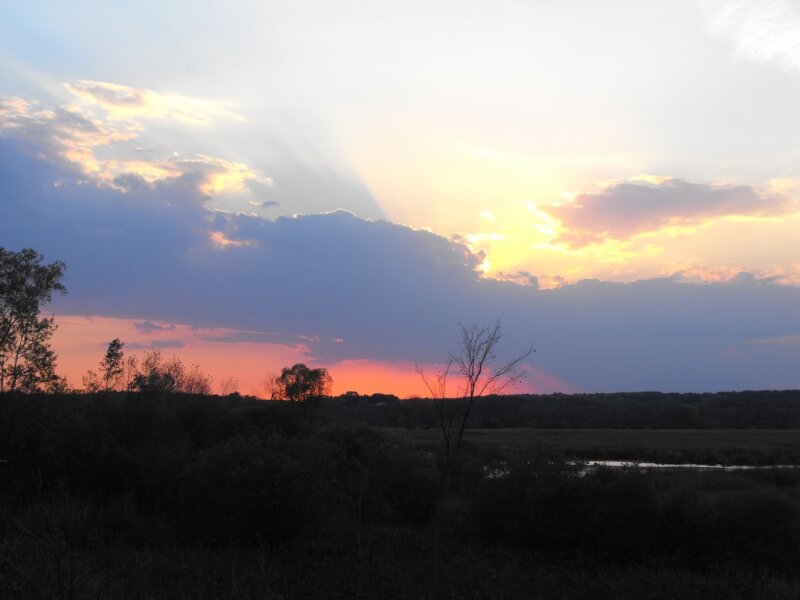 Sunset under clouds
