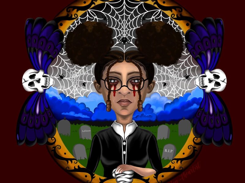 My interpretation of Wednesday Addams. A mixture of realism and amine. 