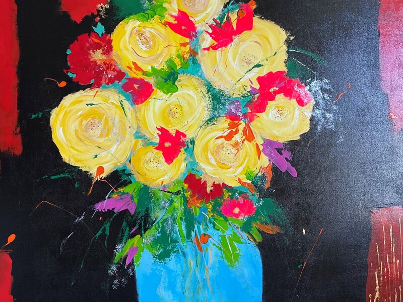 Abstract with flowers