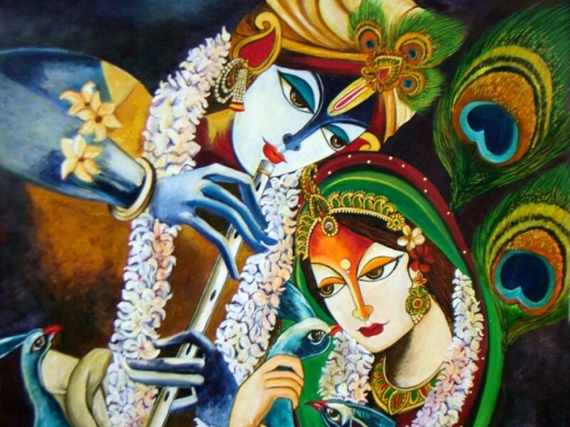 Radha Krishna Painting, Krishna Painting, Original 100% handcrafted