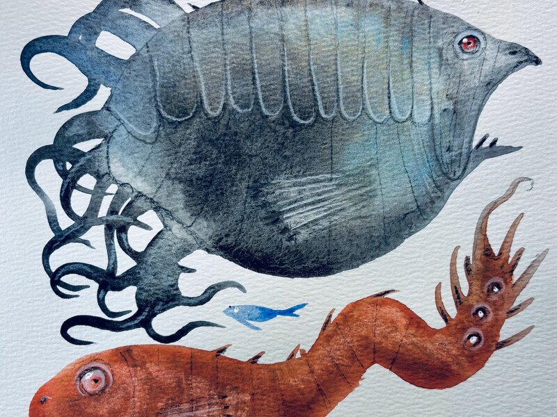 Painting in Gouache and Colored Pencil.