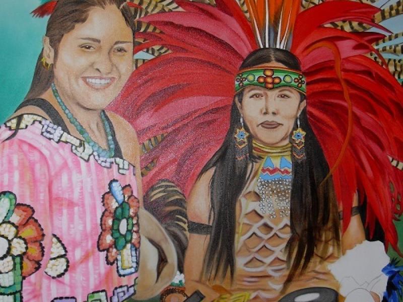 Aztec/Mayan Dancers 36 x 48 Oil Painting