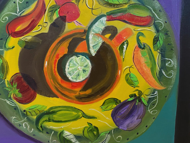 "Bird's Eye View Orange Cup"