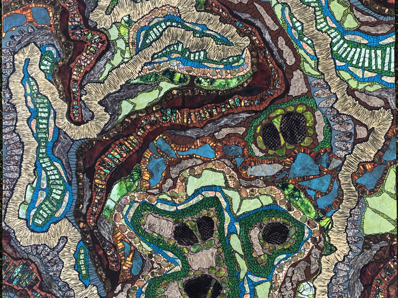 Collage inspired by the Blue Ridge Trailhead in Natural Bridge State Park.