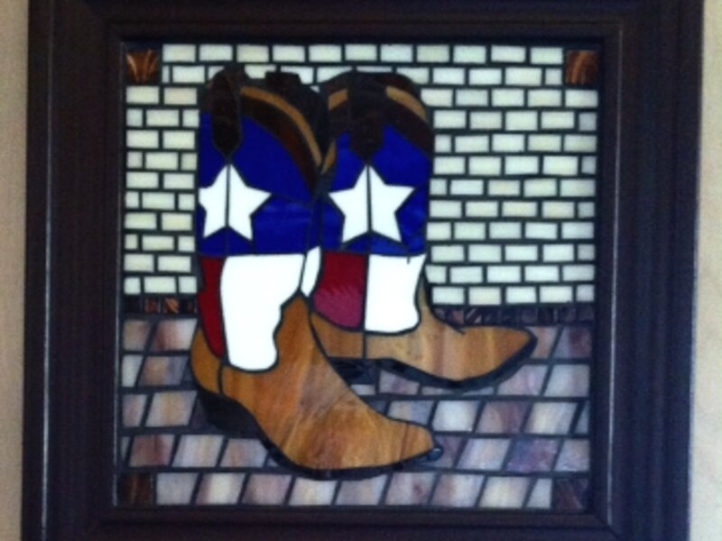 mixed media mosaic boots
