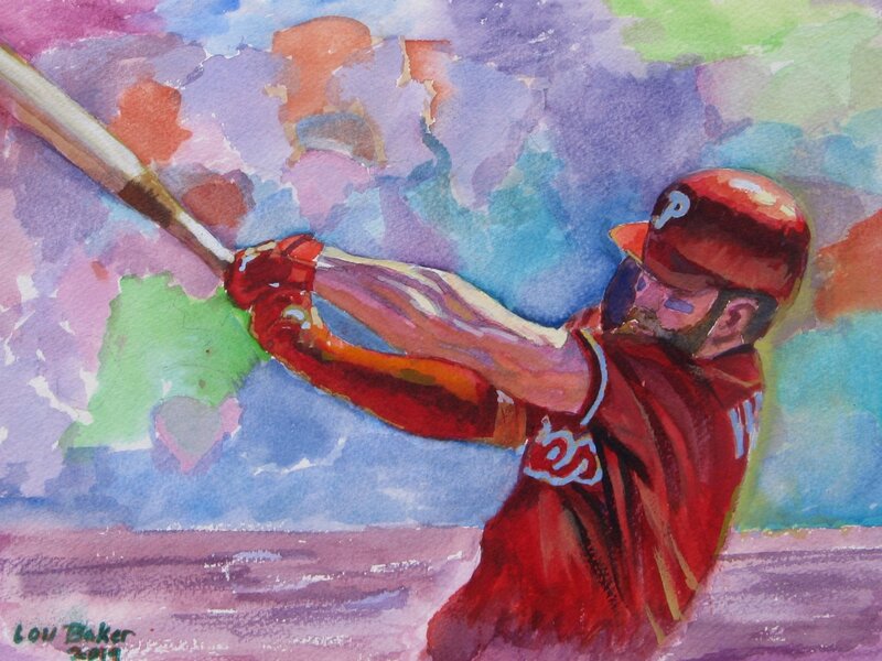 Bryce Harper Art Print Watercolor Philadelphia Phillies 