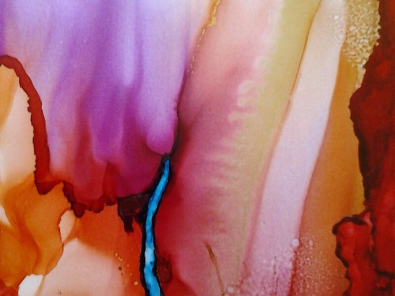 alcohol ink teacher workshop Santa Rosa California Rhea Schnurman yupo canyon water splash watercolor classes