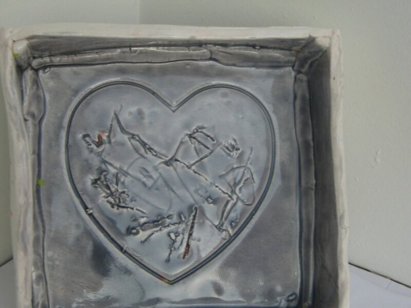 Gray Heart Tray