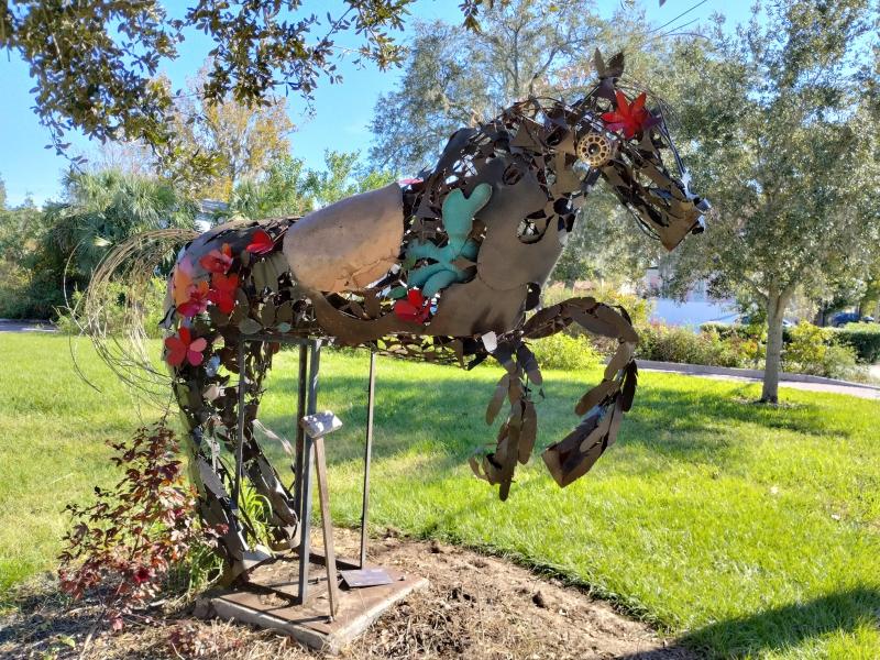 Cricket the Sugar Horse in the Sculpture Garden 