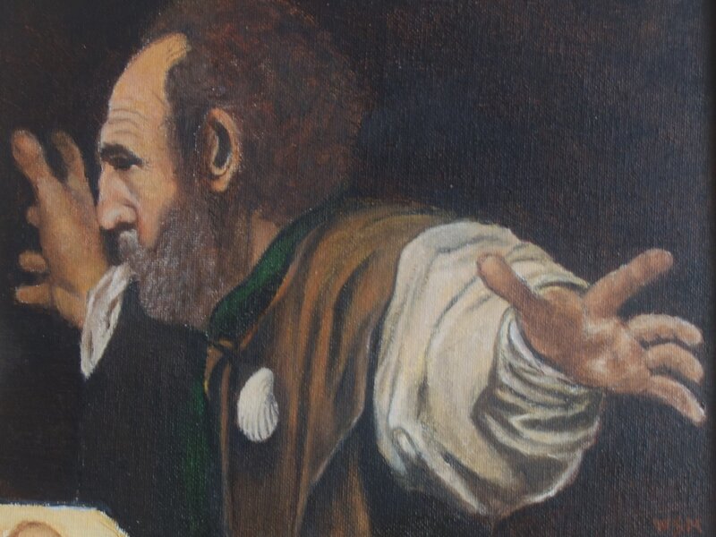Cleopas at the Emmaus Table - Caravaggio study