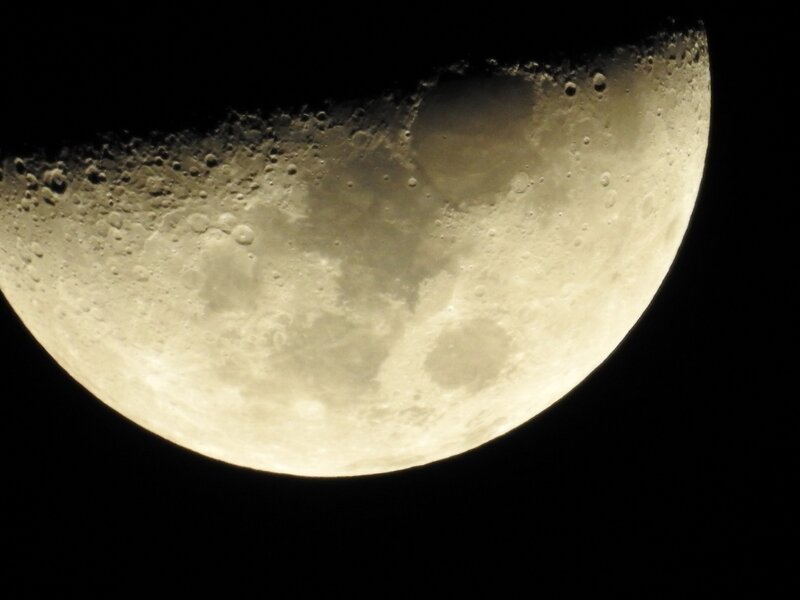 Evening moon in August