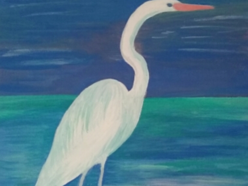 Egret painting/acrylic on canvas
