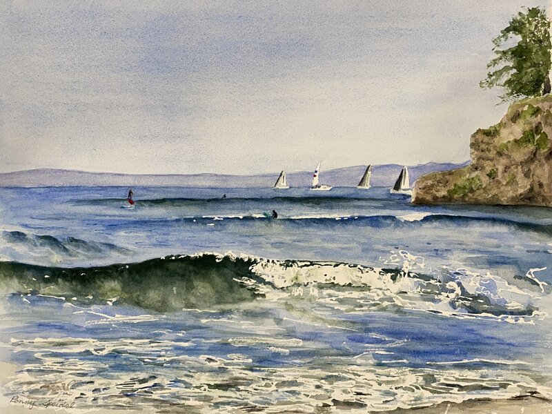 "Surf's Up" at Leadbetter Beach, Santa Barbara, CA
