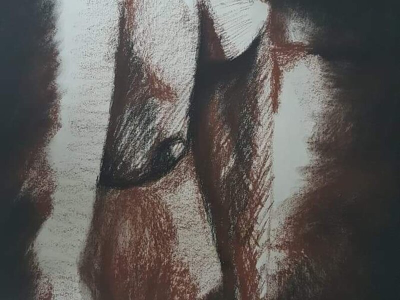 Abstract figure charcoal