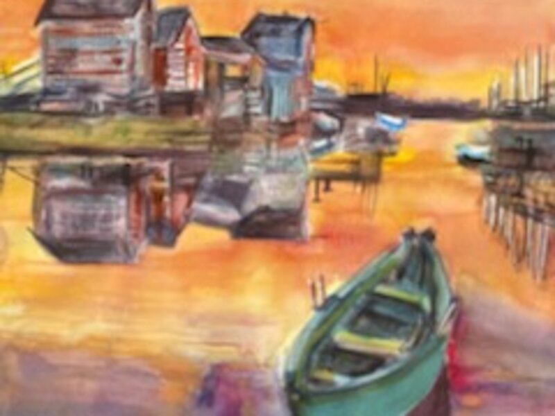 Fishing Village at Dusk