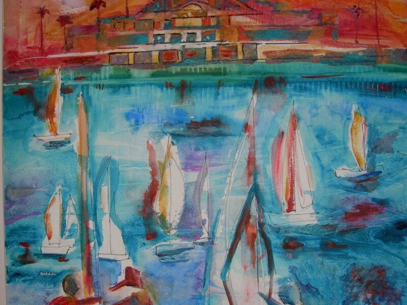 Balboa Island and Windsurfers