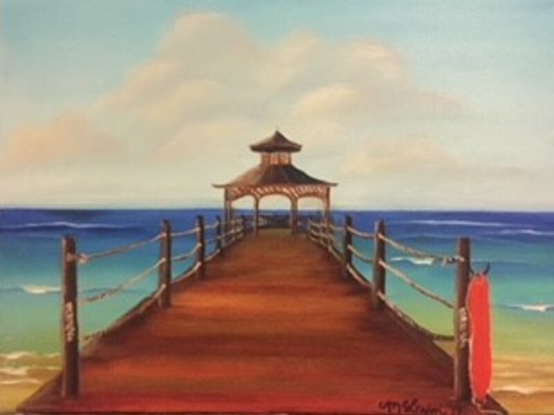 Ocean, Pier, Gazebo, Water, Sea