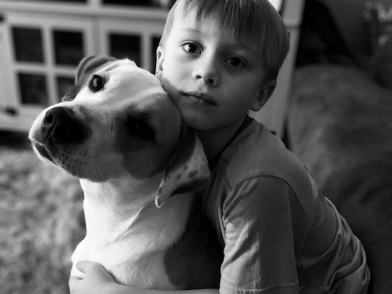 A boy and his dog