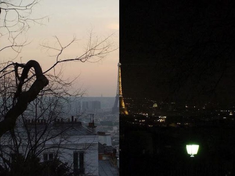 le tour eiffel - jour et soir