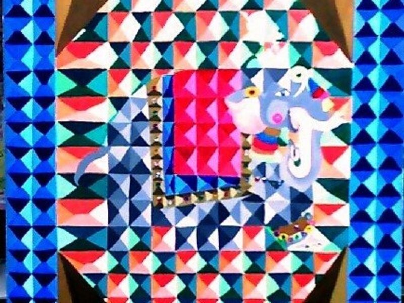 There is an elephant : zedism Arylic paint