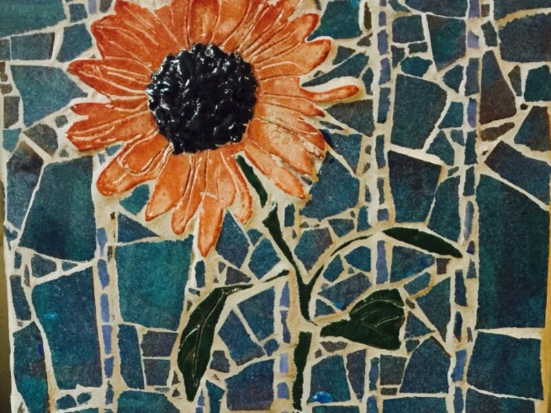 Sunflower. Freestyle mosaics 