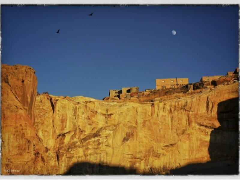 Pueblo at sunset