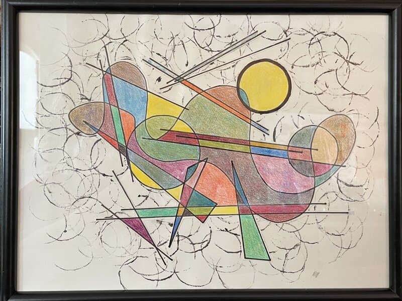 Composition with colored pencils