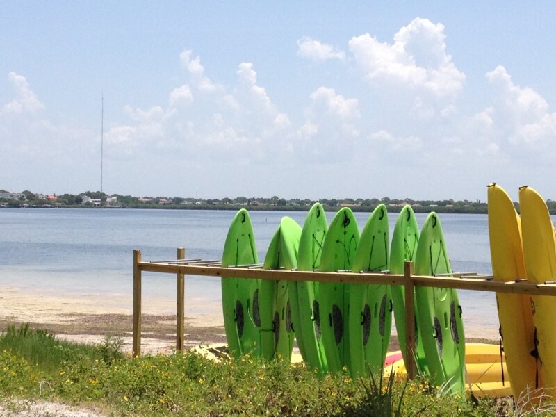 One, two, green kayak