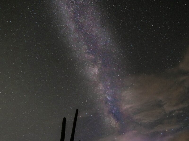 Milky Way and Lightening Converge