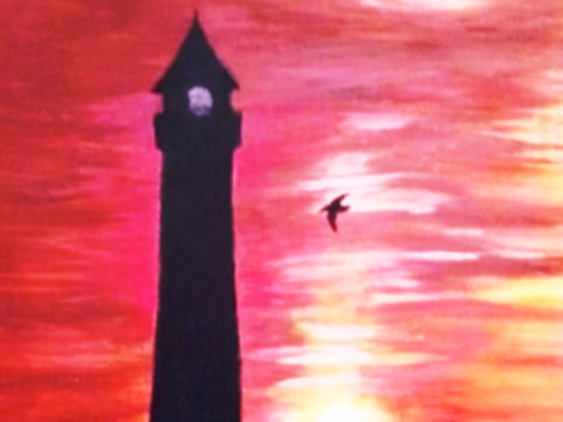 Lighthouse painting on canvas