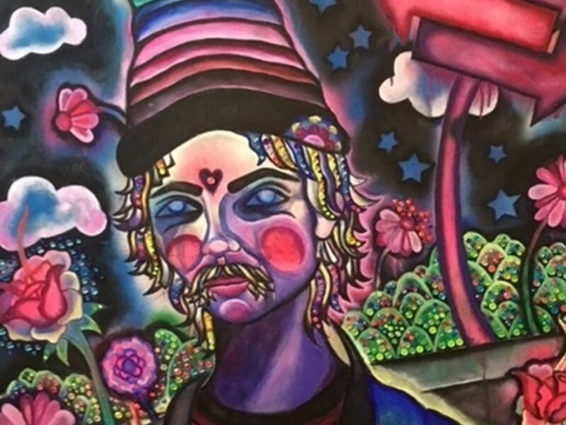 Man In A Field of Flowers and Arrows