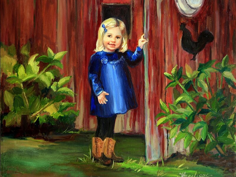 Little Cow Girl At Barn