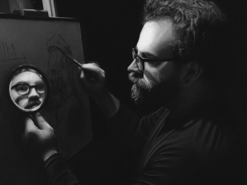 Maxwell Miller - charcoal self portrait 2020